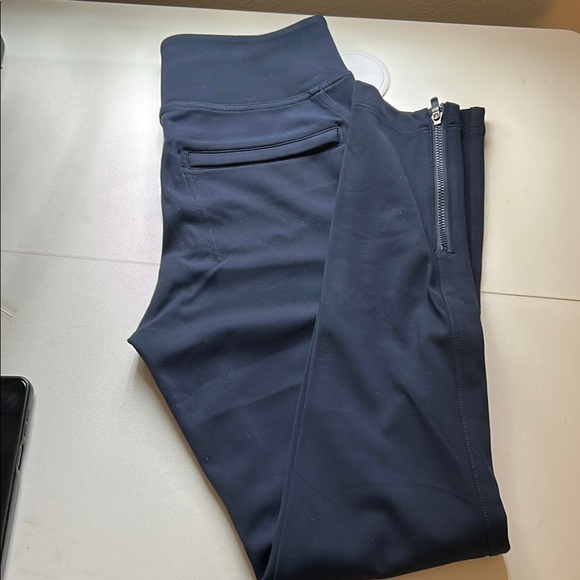 Athleta Navy Blue Zippered Leggings - Picture 1 of 8